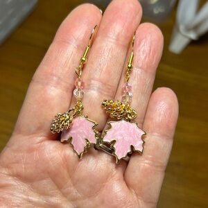 3/$25 Pink Leaf Drop Earrings